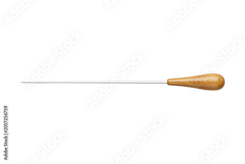 Classic wooden music conductor baton on transparent background