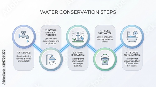 Water Conservation Steps Infographic