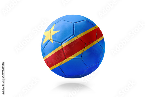 DR Congo Flag Soccer Ball Isolated