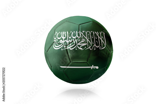 Saudi Arabia Flag Soccer Ball Studio Shot