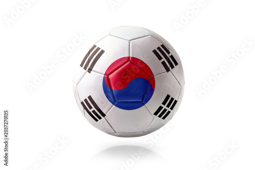 South Korea Flag Soccer Ball Isolated