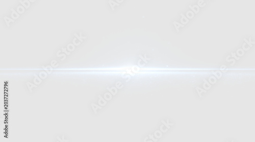 Quadro su tela Bright horizontal glow line with radiant gold flare, futuristic neon curves and