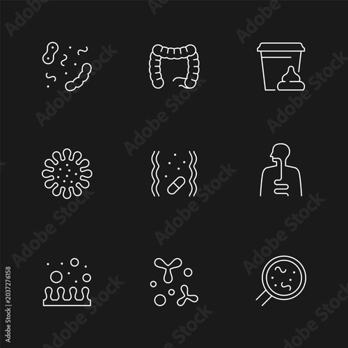 Set line icons of probiotics