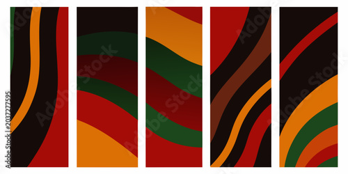 Abstract Wave Pattern Panels Colorful Vector Illustration