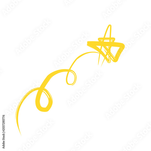 Abstract Curved Line and Spark Minimalist Artistic Vector Illustration for Modern Creative Design and Contemporary Branding