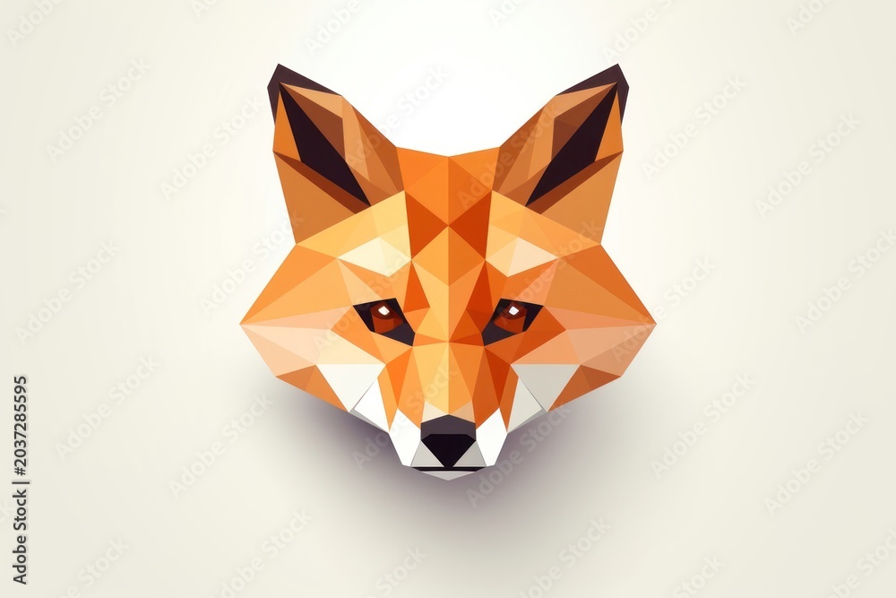 Naklejka premium Fox head wildlife animal mammal.