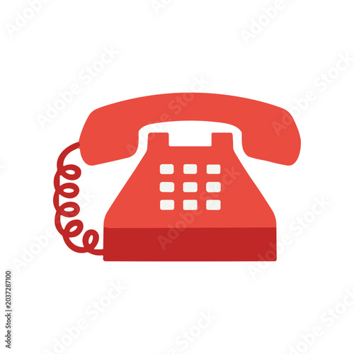 Fotografi Vintage Red Telephone Device Closeup.