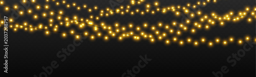 Tableau sur toile Festive string lights shine brightly creating elegant holiday mood