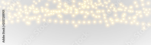 Tableau sur toile Golden string lights form elegant waves