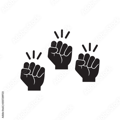 Fist Raised Up Vector Icon Protest Power Symbol Design Element 