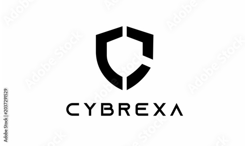 Tableau sur toile Minimalist Shield Letter C Logo for Cyber Security and Tech Brand