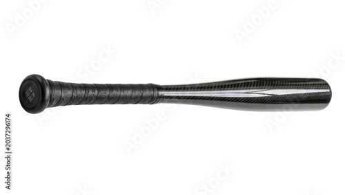 Obraz na plátně Baseball bat with textured grip and carbon fiber barrel on transparent backgroun