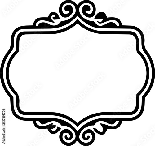 Elegant black ornate frame with swirling details