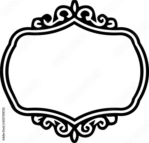 Elegant black ornate frame with scrollwork for decorative purposes
