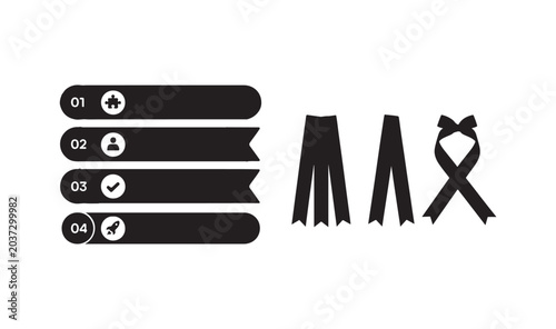Fotografija Numbered list infographic banners and ribbon awareness symbols for professional marketing