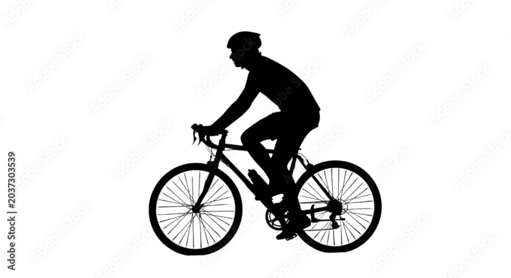 Fototapeta premium Silhouette of man riding bicycle