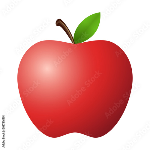 Red apple emoji illustration, isolated on transparent background.