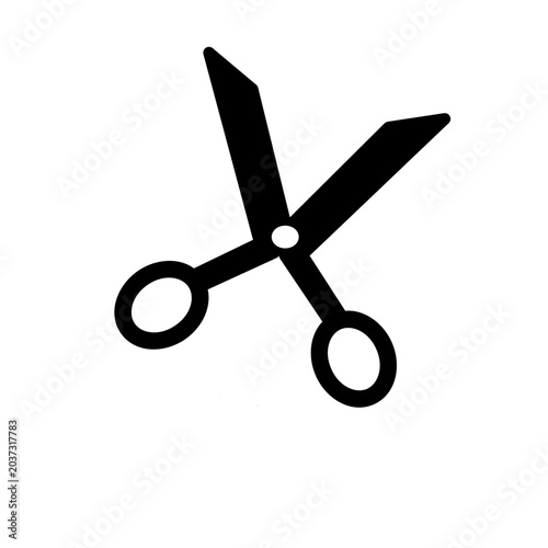 Minimalist Scissors Black Icon Vector Illustration for Modern Graphic Design and Creative Cutting Symbol