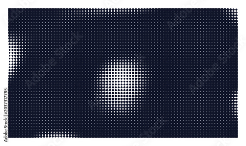 Fotografie Circular gradient halftone pattern featuring dark border with bright central focal point