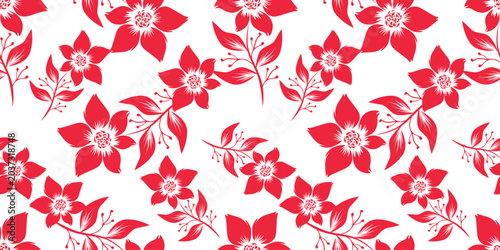Seamless Pattern With Floral Motifs. Floral Background. Batik Design
