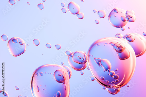 Obraz na plátne Transparent bubble essence with violet and lavender  color