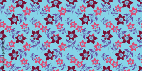 Floral pattern. Pretty flowers on white background. Printing with small multicolor flowers. Ditsy print. Seamless vector texture. Spring bouquet.