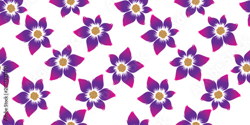Floral pattern. Pretty flowers on white background. Printing with small multicolor flowers. Ditsy print. Seamless vector texture. Spring bouquet.