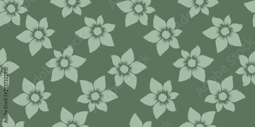 Seamless Pattern With Floral Motifs. Floral Background. Batik Design
