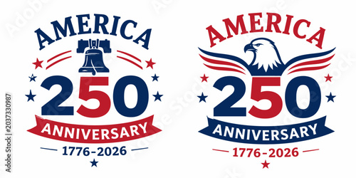 America 250th anniversary with liberty bell and eagle