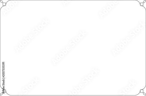 Bild auf Leinwand Elegant black border frame isolated template with thin lines ornamental corners on white background