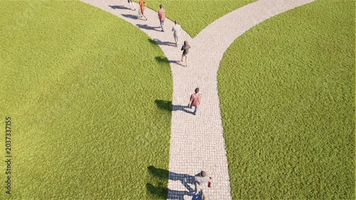 People go different ways roads bg 4k