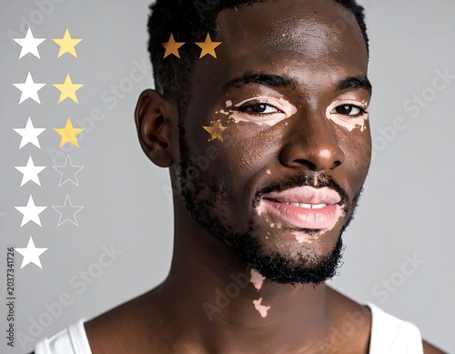 A man with vitiligo smiling