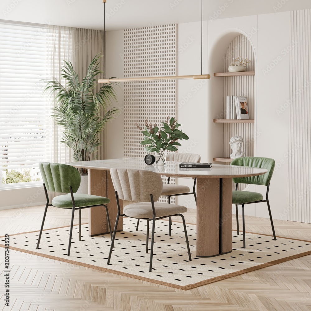 Fototapeta premium Contemporary Neutral Dining Space