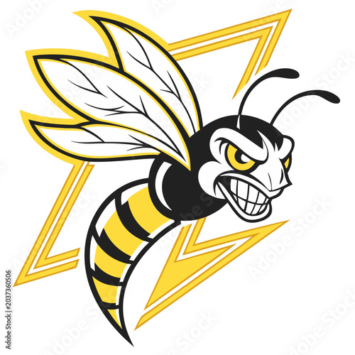 Angry Hornet Mascot Vector Cartoon
