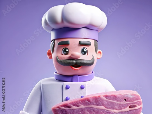3D Animated Chef with Meat