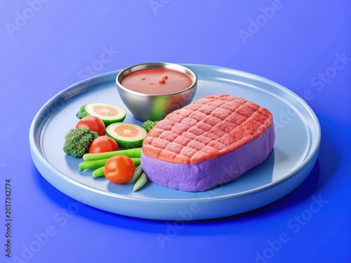 Delicious Veggie Burger with Dipping Sauce
