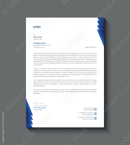 Creative Corporate Letterhead Vector for Company