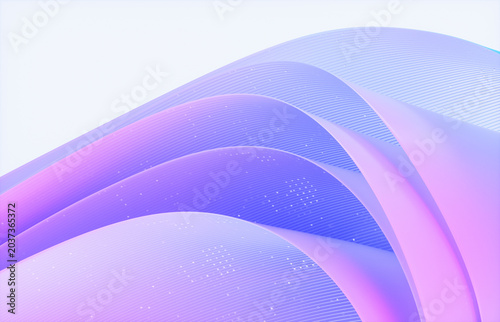 Abstract flowing wave layered with futuristic digital data pattern. 3d rendering