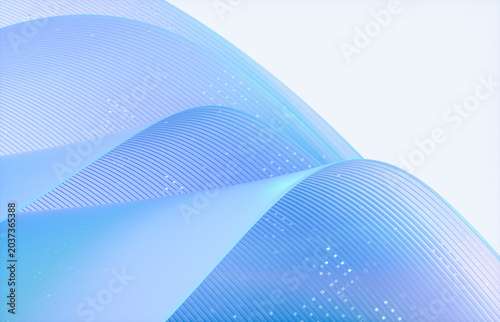 Abstract flowing wave layered with futuristic digital data pattern. 3d rendering