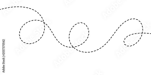 Bild auf Leinwand A dashed line symbolizing a whimsical flight path or a winding, interrupted jour