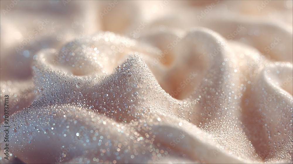 Obraz premium A close-up view of a sparkly white dessert with a smooth and creamy texture