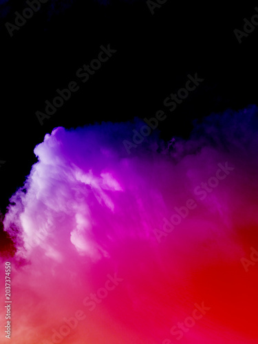 Obraz na płótnie Vibrant colorful clouds glowing dramatically in an abstract, dark, ethereal sky