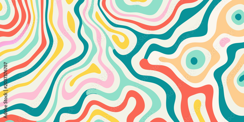 Fotografie Abstract wavy pattern with vibrant flowing colors