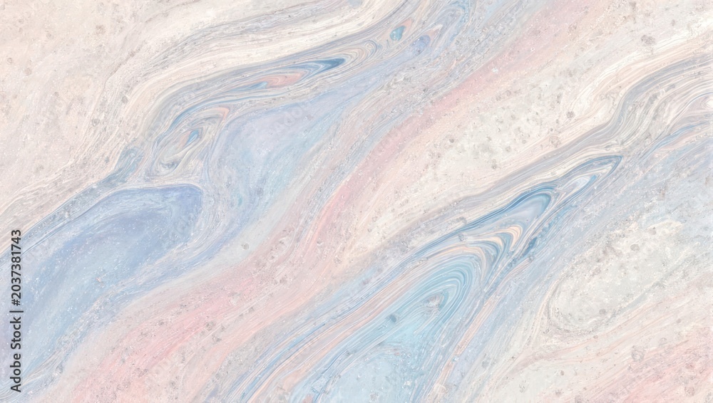 Fototapeta premium Abstract flowing paint with soft pastel colors blues, pinks, and whites