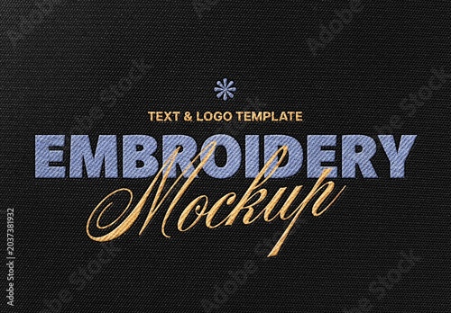 Embroidery Textile Logo Mockup – Stitching Branding Presentation (PSD)