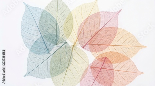 Delicate and Colorful Transparent Leaves - A Study in Natures Beauty and Intricacy.