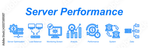 Fotografie Server Performance banner web icon vector illustration concept with an icon of S