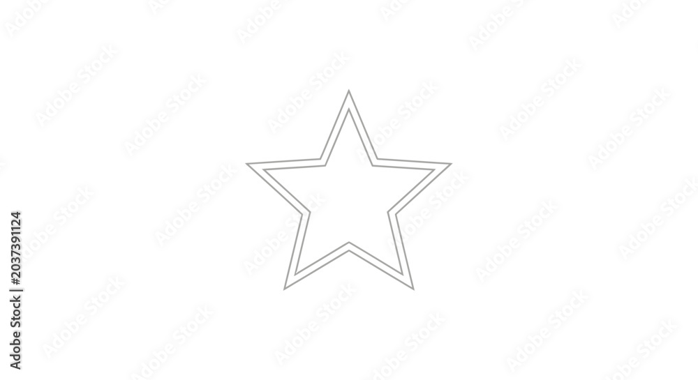 Obraz premium Minimal black outline five pointed star on white background.