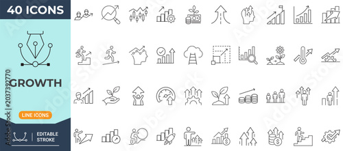 Foto Growth icon set