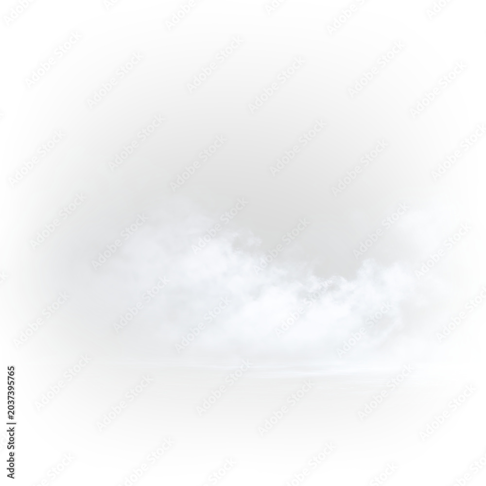 Fototapeta premium White fog cloud with realistic smoke texture isolated transparent PNG
